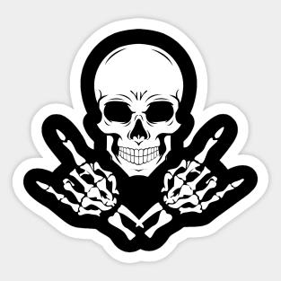 Creepy Halloween Rocking Skeleton Rock And Roll Sticker